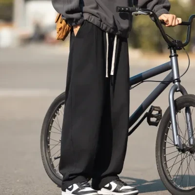 JUNKY CLASSIC パンツ｜プリーツデザイン・裏起毛・秋用・ヴィンテージ風・ロング・ドレープ感・ゆったり・カジュアル