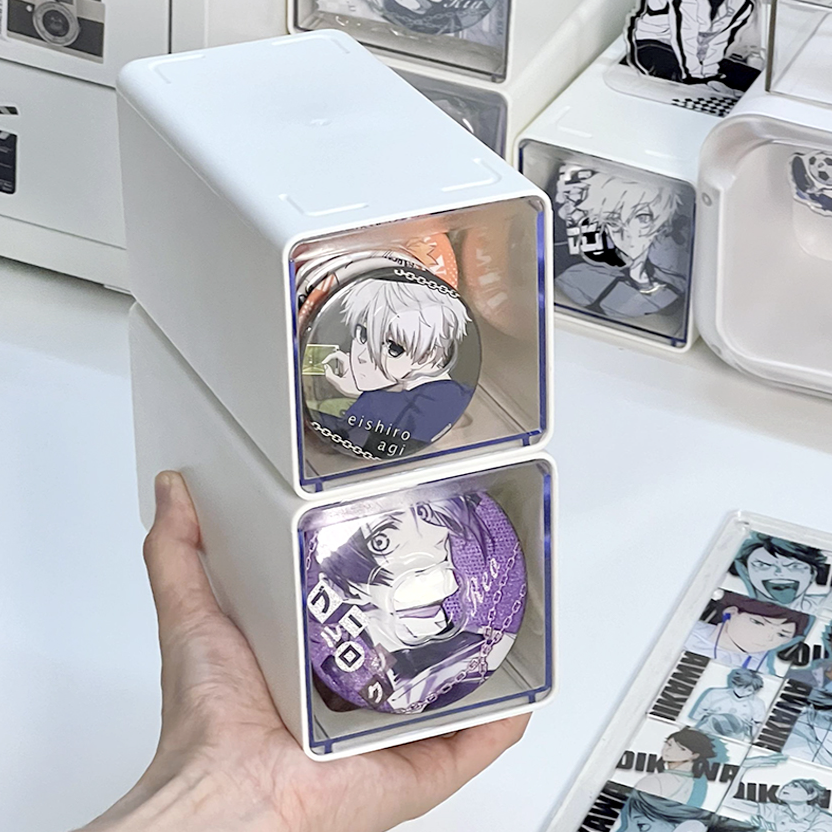 バッジ収納ボックス｜デスクトップ・引き出し式・防塵・ディスプレイスタンド・アイテム・小型|undefined