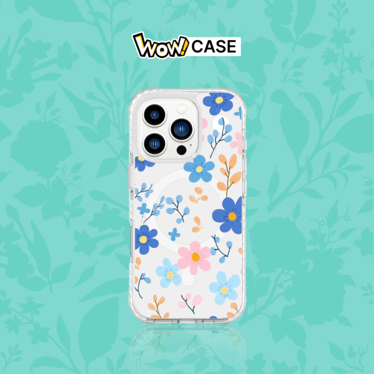 【WOWCASE世界初登場】オリジナル背面カバー着脱式スマホケスマホケース｜花のシリーズ・Magsafe対応・5m耐衝撃・衝撃吸収ストリップ搭載|undefined