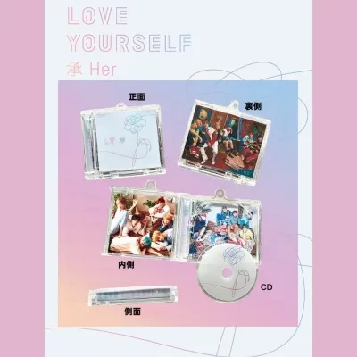 『LOVE YOURSELF』アルバム型のホルダー｜推し活・BTS・ミニCDキーホルダー・V・Jung Kook・ミニアルバム【ご注文前に紹介を確認】