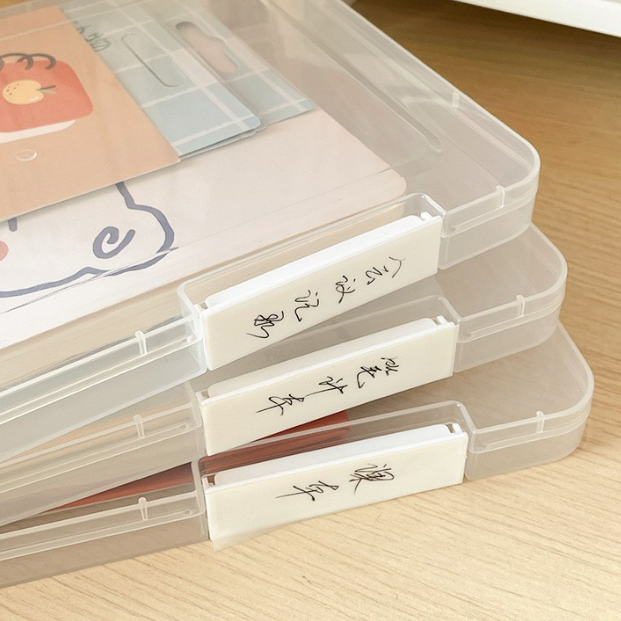 ファイル収納ボックス｜A4サイズ・透明・プラスチック・防水・防塵・オフィスファイル分類 & 整理・資料整理用|undefined