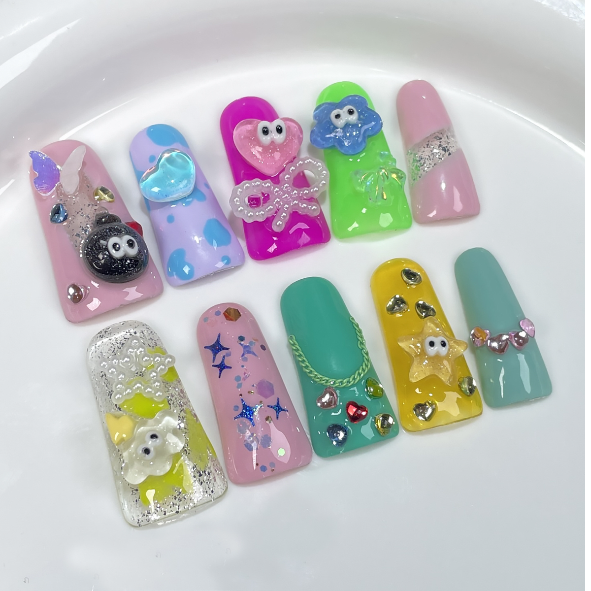 ネイルチップ｜カートゥーン・ダックビル・プラスチック・風・手作り・着用式・ネイルシール・かわいい・多バイン・楽しい|undefined