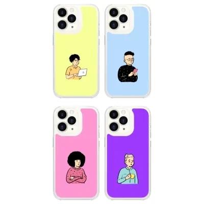ぷろぷろデザイン　スマホケース｜4枚セット・背面カバー着脱式スマホケース・Magsafe対応・5M耐衝撃