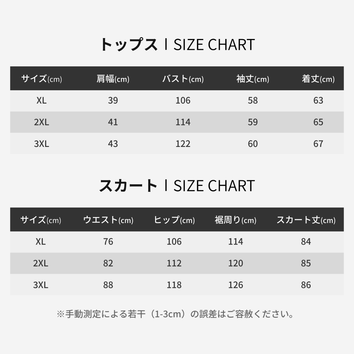 セットアップ｜大きいサイズ・カジュアル・春用・フェイクレイヤードトップス・スカート|undefined