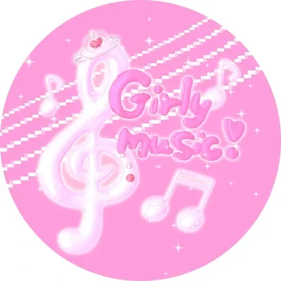 Girls music! 32mm 平成女児 音符 はらだん・バッジ・円形