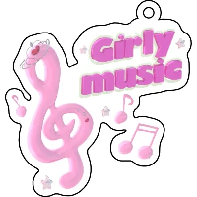 平成女児🎶Girly music キーホルダー🎀はらだん