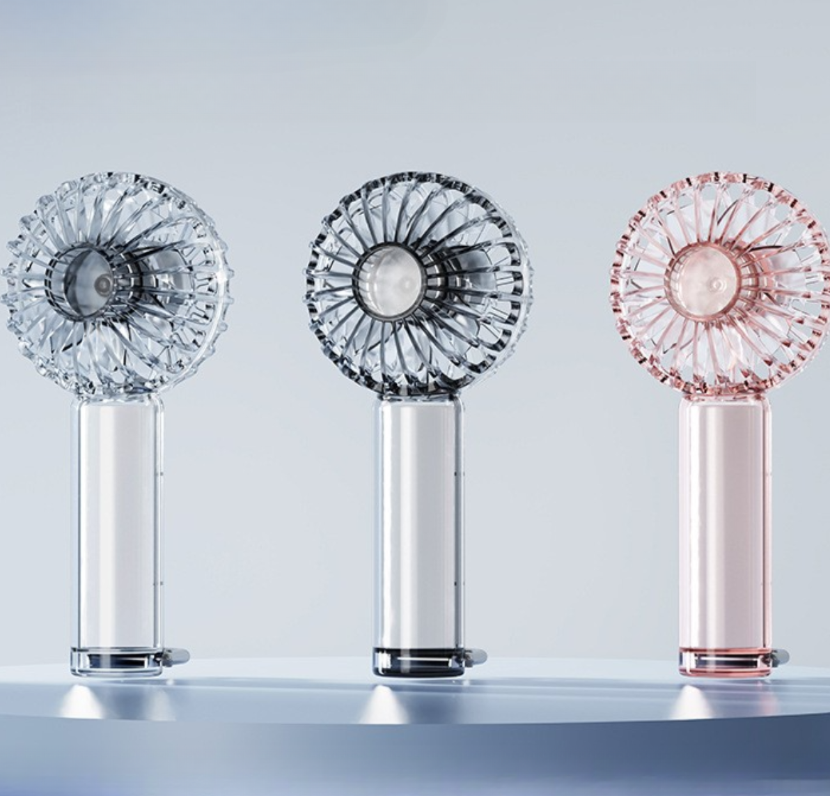 【2025新登場！】扇風機｜透明・制冷・手持ち扇風機・携帯扇風機・ミニサイズ・カラビナ付き・アウトドア・ポータブル・涼しい・コンパクト|undefined