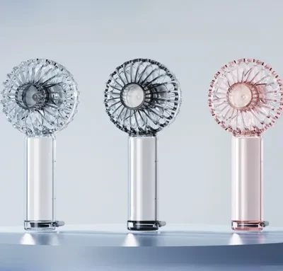 Explore 【2025新登場！】扇風機｜透明・制冷・手持ち扇風機・携帯扇風機・ミニサイズ・カラビナ付き・アウトドア・ポータブル・涼しい・コンパクト