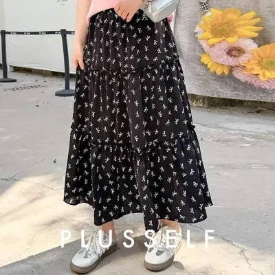 スカート｜大きいサイズ・レディース・フラワープリント・Aラインスカート・ミモレ丈・ハイウエスト・ケーキスカート・ふんわり・体型カバー・春夏