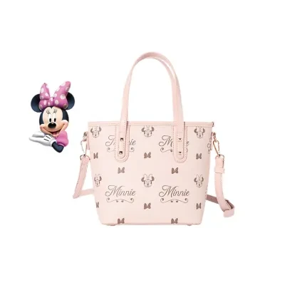 「MESUCA&Disney」トートバッグ｜ミニー装飾・モノグラム・ゴールド金具・エレガント・ショルダーストラップ付き・デザイン性・可愛い・ディズニー正規品