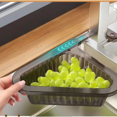 水切りバスケット｜キッチンシンク・北欧風・フィルター・透明プラスチック・水栓置き・シンク用・便利な収納