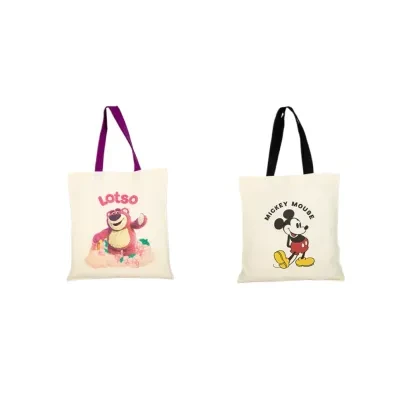 「MESUCA&Disney」キャンバスバッグ｜ミッキー・大容量・シンプル・カジュアル・ショルダーバッグ・新作・カートゥーン・バイカラー・ディズニー正規品