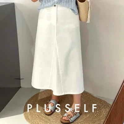 スカート｜大きいサイズ・ハイウエスト・Aラインスカート・ヒップラップ・ミディアム丈・体型カバー・着痩せ・ふんわり・上品・大人可愛い
