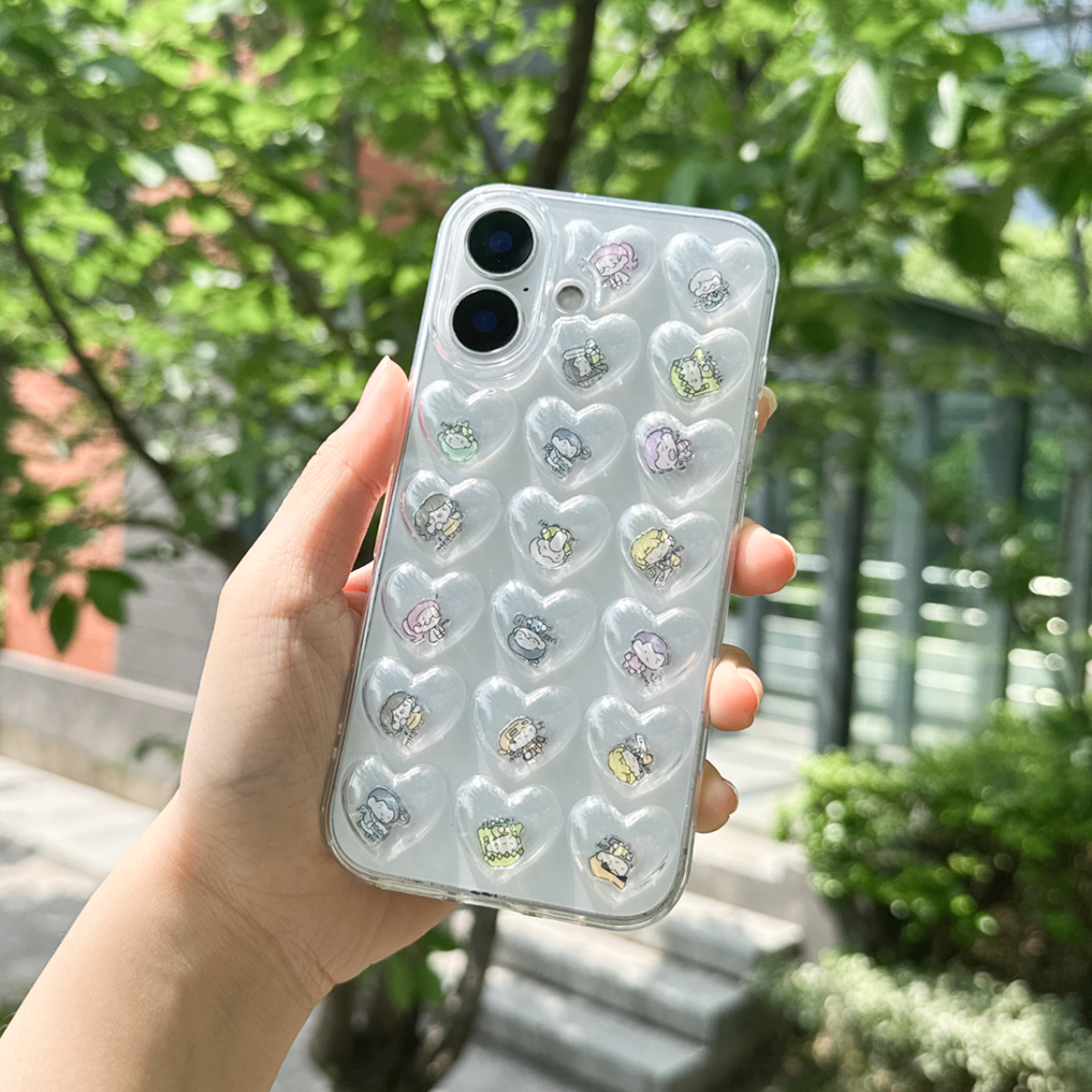 ハート形ぽこぽこスマホケース｜1.7mm厚さシェイカーおすすめ・保護カバー・落下防止・iPhone対応・シェイカーケース|undefined