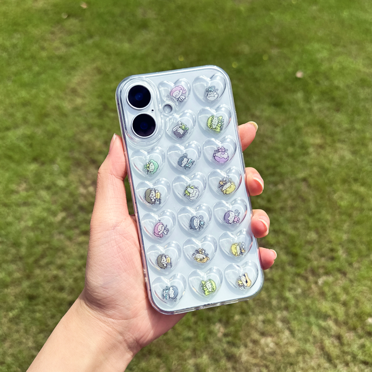 ハート形ぽこぽこスマホケース｜1.7mm厚さシェイカーおすすめ・保護カバー・落下防止・iPhone対応・シェイカーケース|undefined