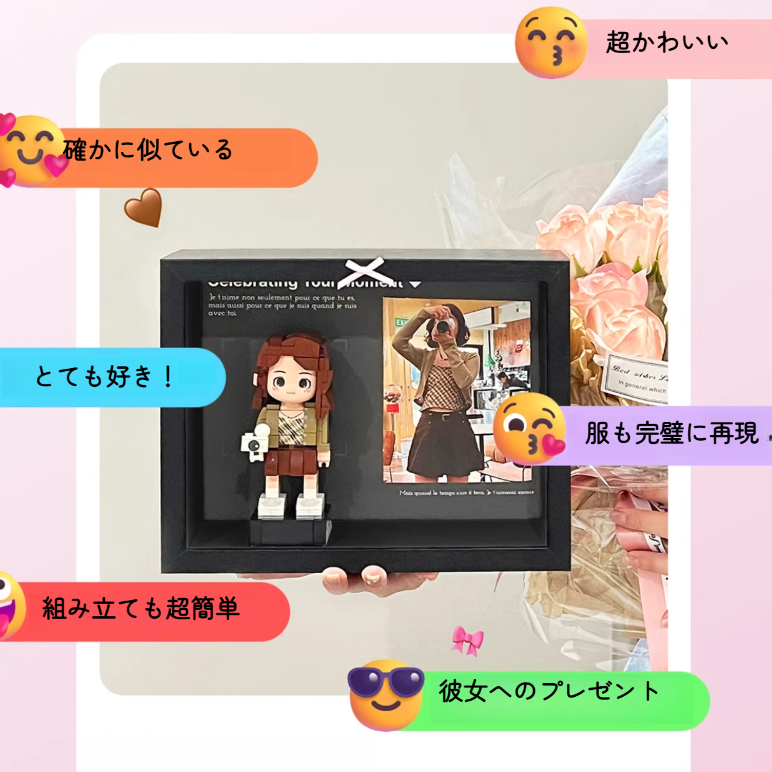 「新発売」ブロック人形一人｜ふっくら顔シリーズ・カスタマイズ可能・ちびキャラ・ギフトに最適・記念日|undefined