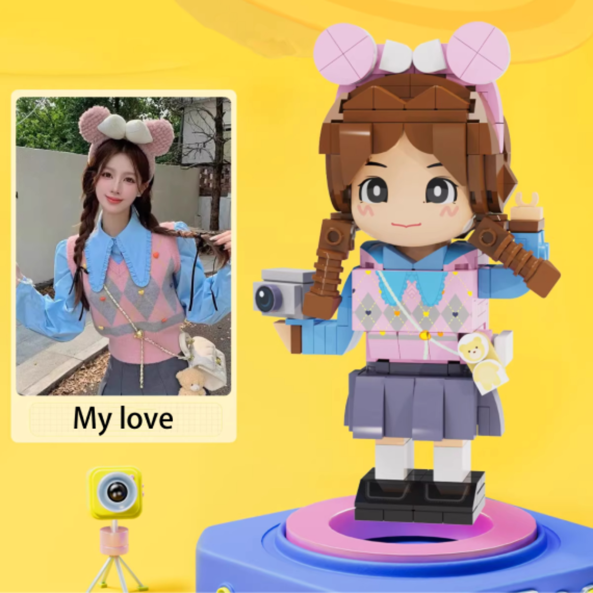 「新発売」ブロック人形一人｜ふっくら顔シリーズ・カスタマイズ可能・ちびキャラ・ギフトに最適・記念日|undefined