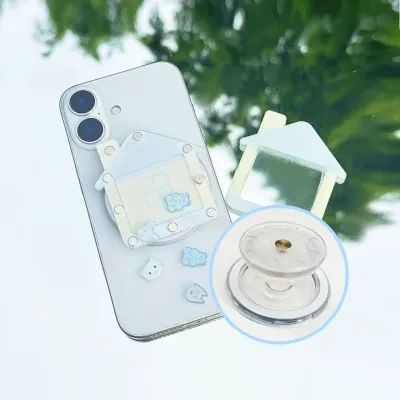 レジンスマホグリップ「シェイカーなし」｜2.1mm厚さシェイカー入れ可能・レジン製・磁力・超かわいい