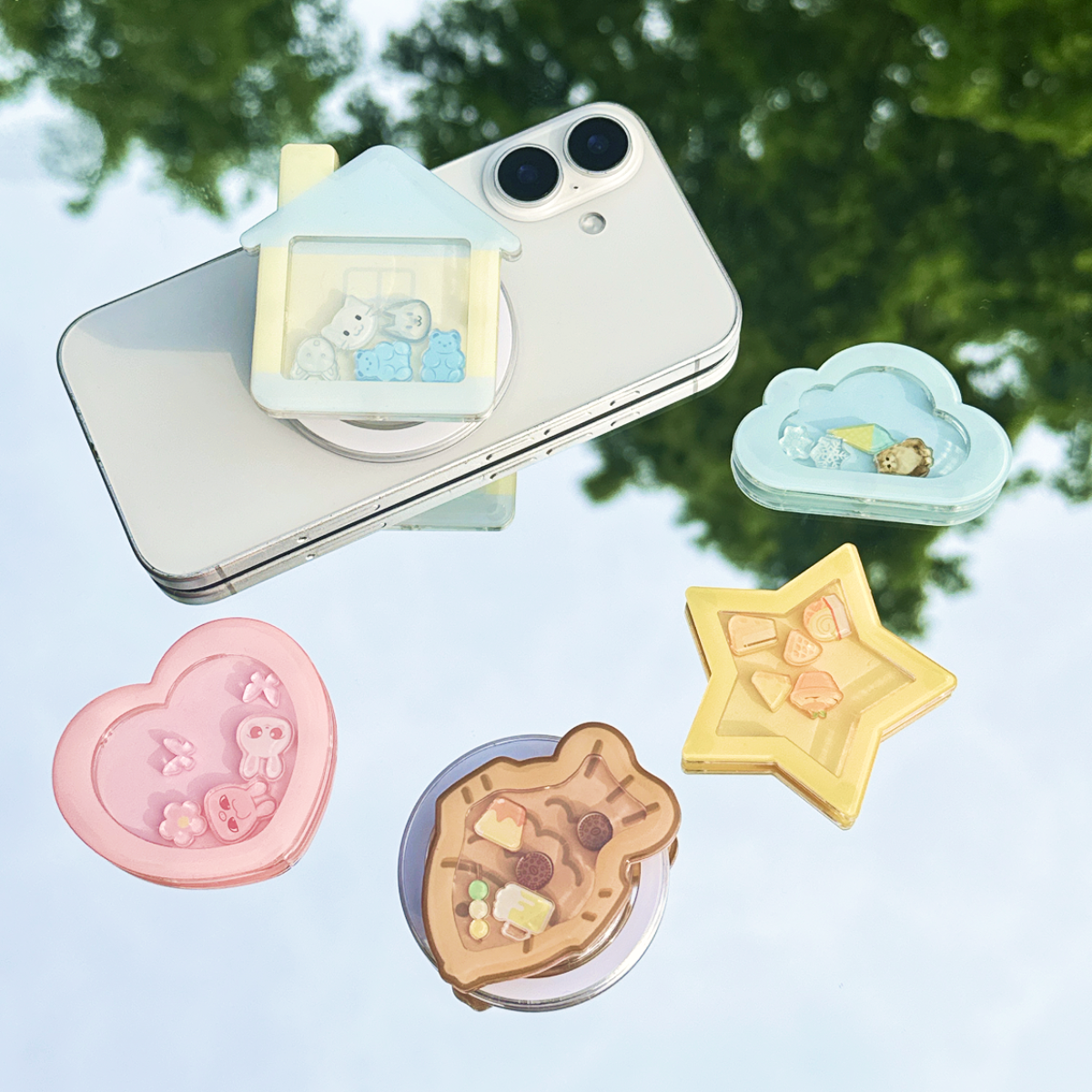 レジンスマホグリップ「シェイカーなし」｜2.1mm厚さシェイカー入れ可能・レジン製・磁力・超かわいい|undefined