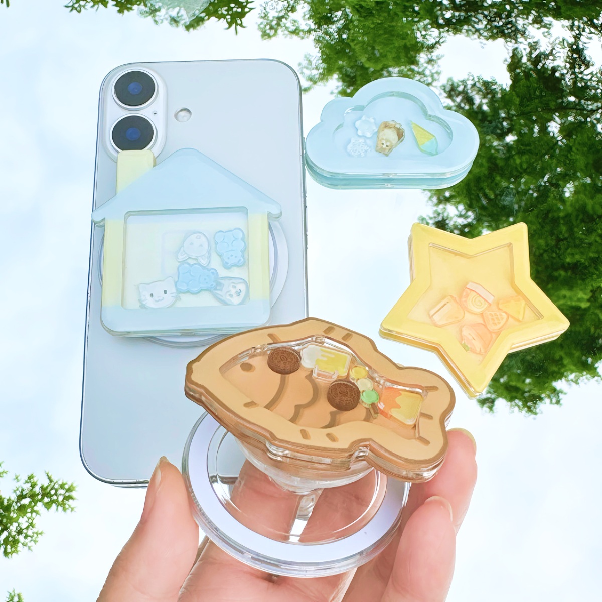 レジンスマホグリップ「シェイカーなし」｜2.1mm厚さシェイカー入れ可能・レジン製・磁力・超かわいい|undefined