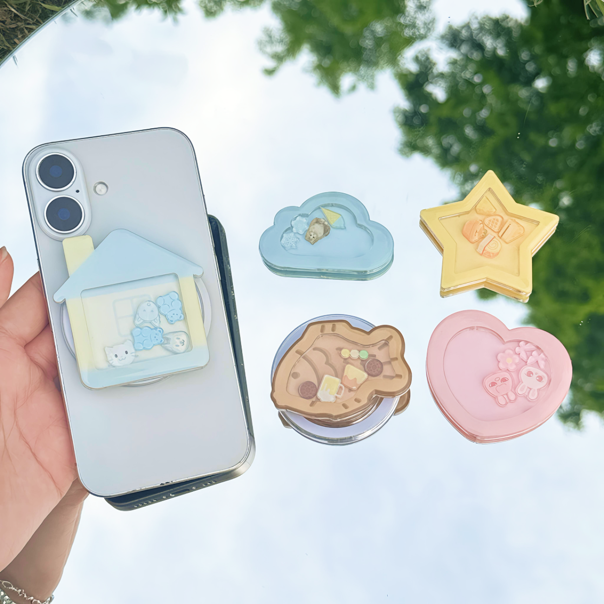 レジンスマホグリップ「シェイカーなし」｜2.1mm厚さシェイカー入れ可能・レジン製・磁力・超かわいい|undefined