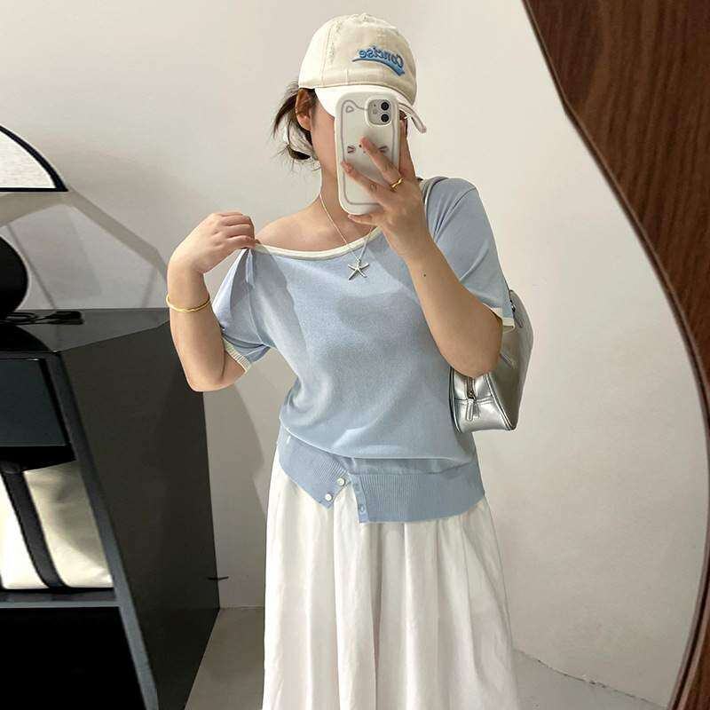 トップス｜大きいサイズ・レディース・デザイン性・ニット・夏物・半袖Tシャツ・体型カバー・おしゃれ・2025年新作|undefined