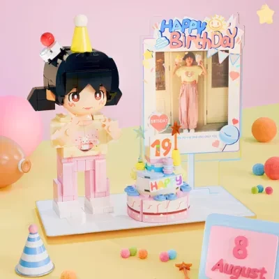 ブロック人形誕生日シリーズ｜一人・カスタマイズ可能・写真だけで作成可能・プロデザイナー設計・修正可能