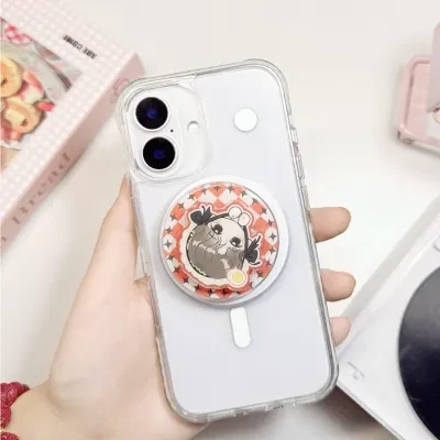 回転レジンスマホグリップ｜2層・レジン・超透明・回転式・磁気・パーツ付き・おしゃれ