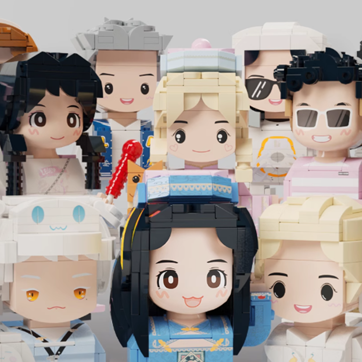 「新発売」ブロック人形一人｜ふっくら顔シリーズ・カスタマイズ可能・ちびキャラ・ギフトに最適・記念日|undefined