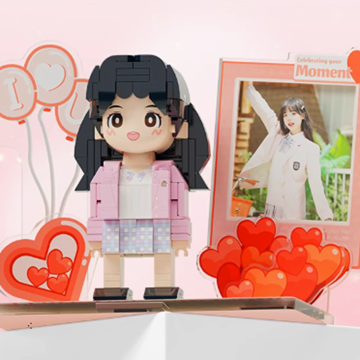 「新発売」ブロック人形一人｜ふっくら顔シリーズ・カスタマイズ可能・ちびキャラ・ギフトに最適・記念日|undefined