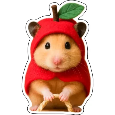 "ポム‪🐹がポム🍎のコスプレ?!"クッションキーホルダー