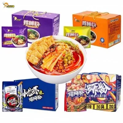 7live-jp-food 本格的なHaohuan カタツムリ麺 400g 辛くて臭い柳州名物夜食インスタント米粉カタツムリ麺