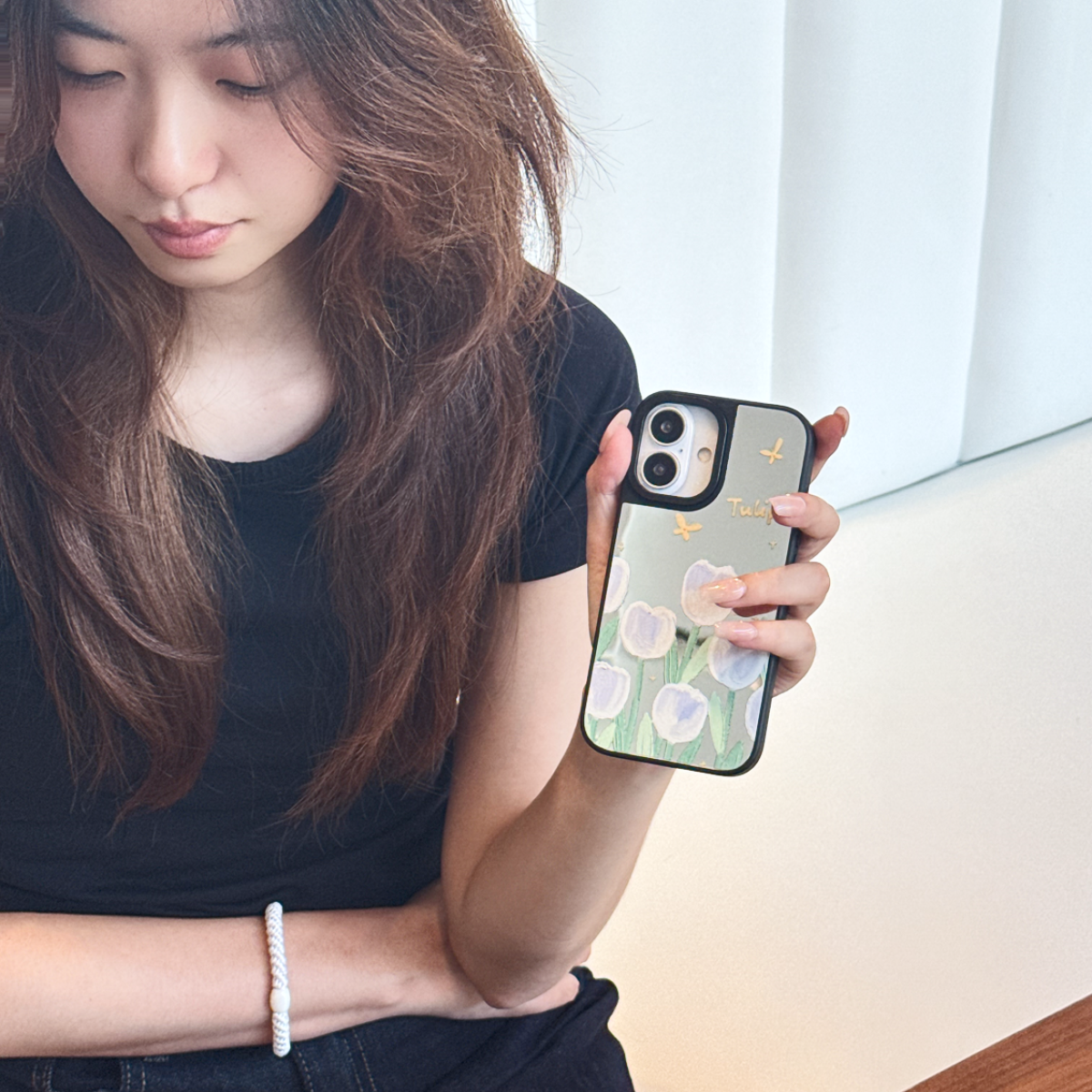 ミラースマホケース｜ミラー面・iPhone対応・シリコン・防落下・新作・カスタマイズ可能・2色対応|undefined