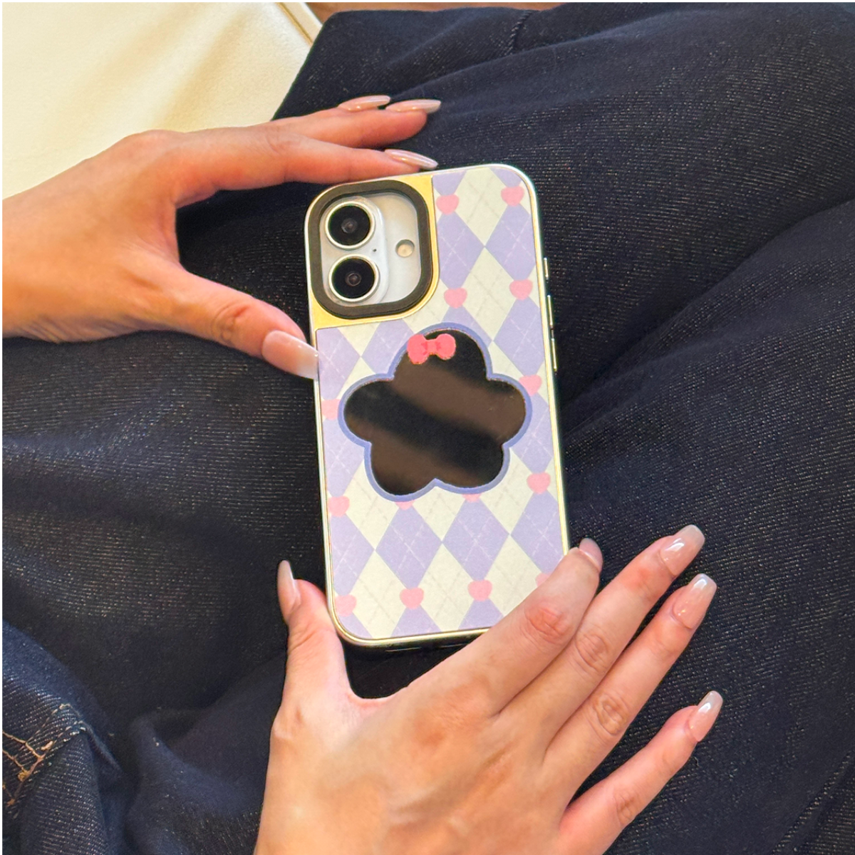 ミラースマホケース｜ミラー面・iPhone対応・シリコン・防落下・新作・カスタマイズ可能・2色対応|undefined