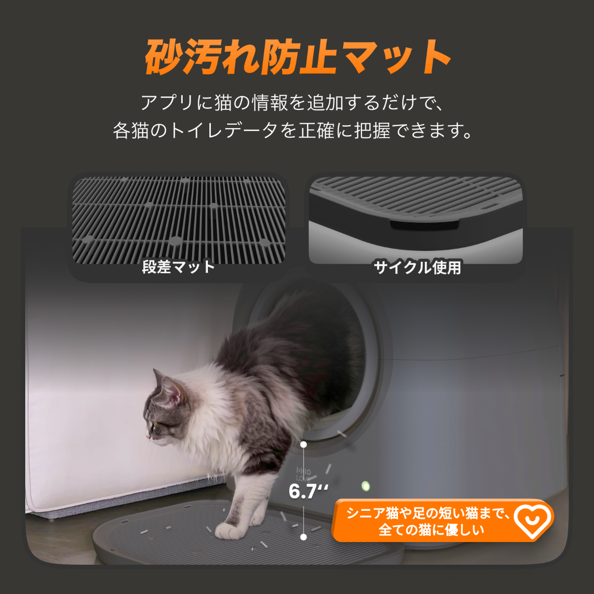 HHOLOVE 自動猫トイレPRO L1ダークグレー　多頭飼いにも対応 日本初登場】HHOLOVE 自動猫トイレ Pro L1 ダークグレー\Makuake