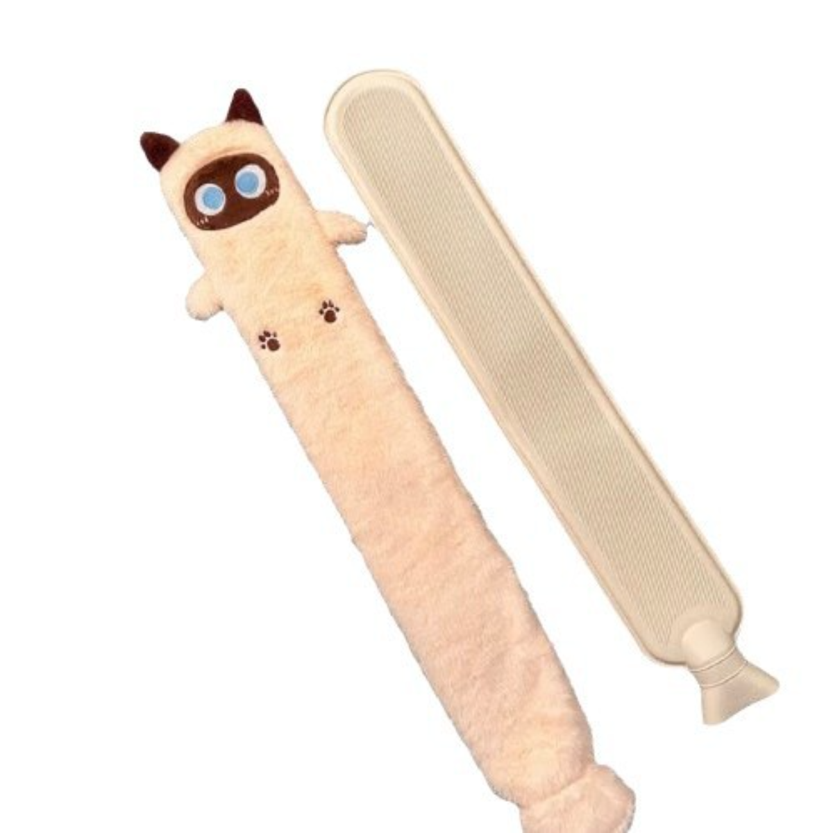 縦長湯たんぽ｜ロングホットウォーターバッグ・長方形・腰当てカイロ・カバー付き・ゴム製・大容量・お湯入れ式・保温グッズ・ふわふわ|undefined