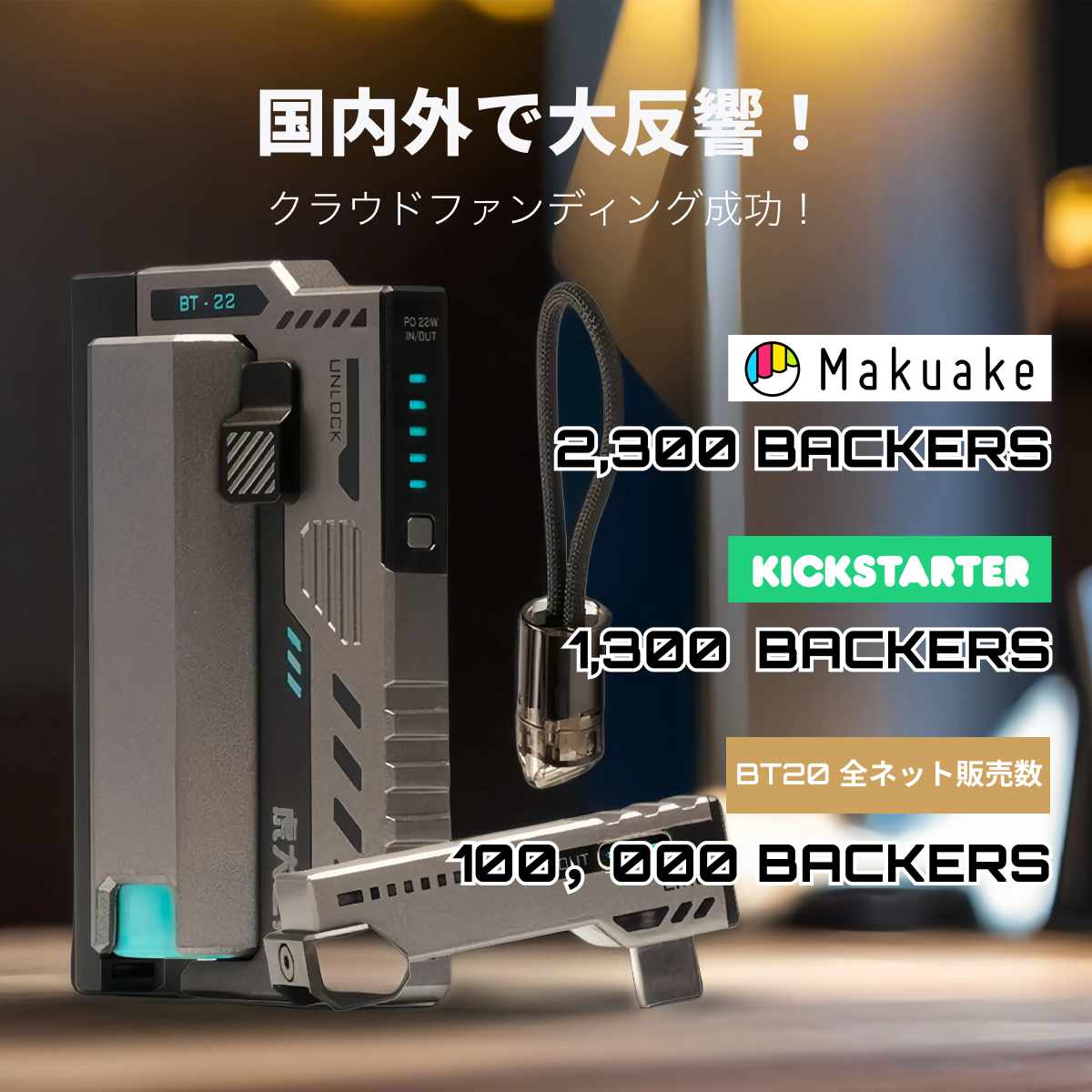 【虎大工業】BT-22電池式モバイルバッテリー｜国内唯一正規取扱店・リチウム電池・電池交換デザイン・乾電池式 ・防災グッズ・急速充電22W・バッテリー残量表示・ 21700/20700対応・ライト付き・PSE認証済み・多重保護・機内持ち込み可・iPhone/Android対応|undefined