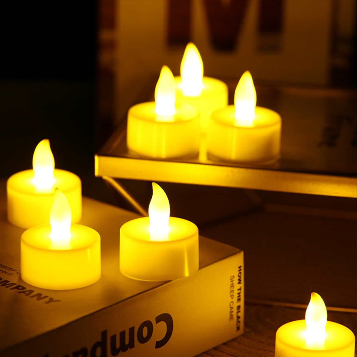 LED電子キャンドル｜ブラックコア・リアルな光・ホリデー・誕生日・結婚式・雰囲気作り・飾り道具|undefined