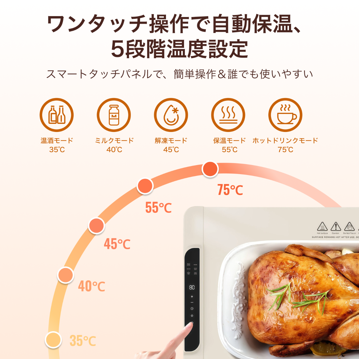 食品保温プレート｜家庭用・電気保温トレイ ホットプレート・急速温め・全面均一加热・保温マット・解凍 シリコーン素材 チャイルドロック付き・キッチン保温・テーブルマット・折りたたみ式・多機能|undefined