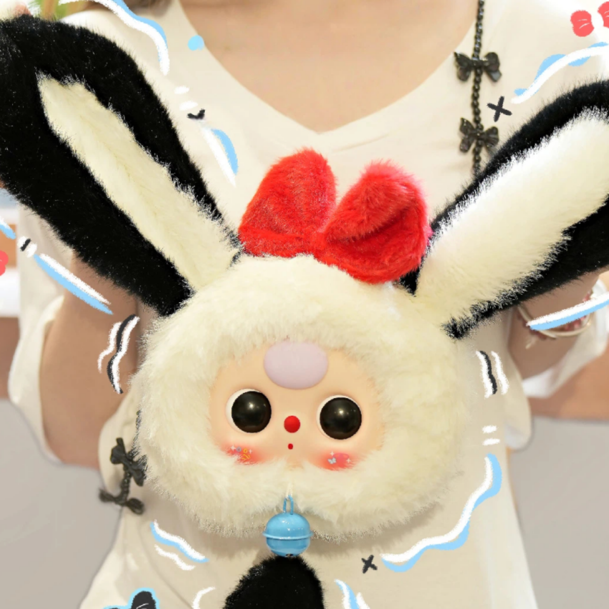 【BABY THREE】招きうさぎポーチ｜ぬいぐるみ・うさぎ・ファスナー付き・かわいい・おしゃれ・ギフト|undefined