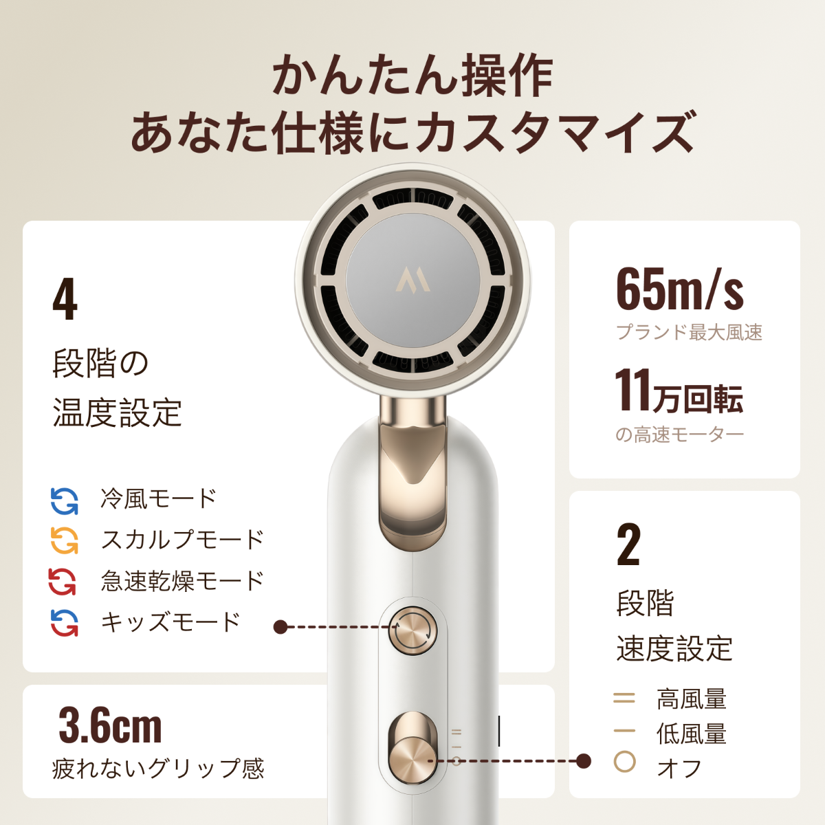 Mova Flip10 折りたたみ式ドライヤー｜300g超軽量・スマホサイズ・速乾＆恒温ケア・直毛＆巻き髪対応・旅行携帯に最適・マイナスイオン|undefined