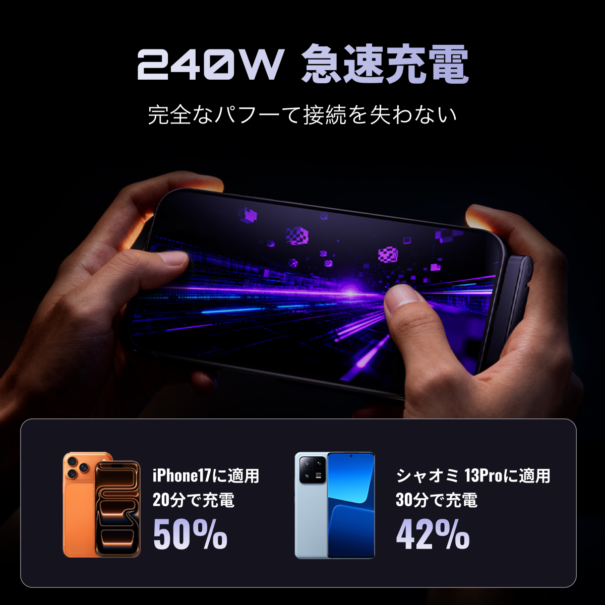 Basemo 240W 折りたたみ式スタンド付き｜急速充電・合金スタンド・折り畳み式スタンド付き・編み込みケーブル・ハイスペック・便利・スタンド付き|undefined