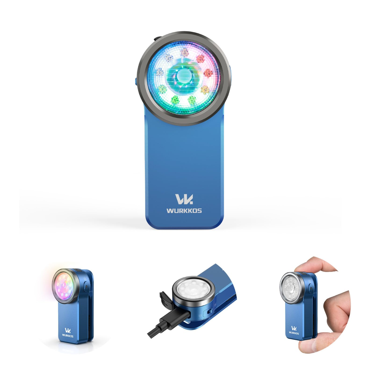 Wurkkos HD03 クリップライト｜ LED・軽量・小型・懐中電灯・680ルーメン・3つの光源・スポット/フラッドライトとRGBカラーライト・Type-C充電式・IPX6防水・射程180メートル・クリップオン・磁気犬・散歩防災・停電対策・作業用・ハンディライト緊急用|undefined