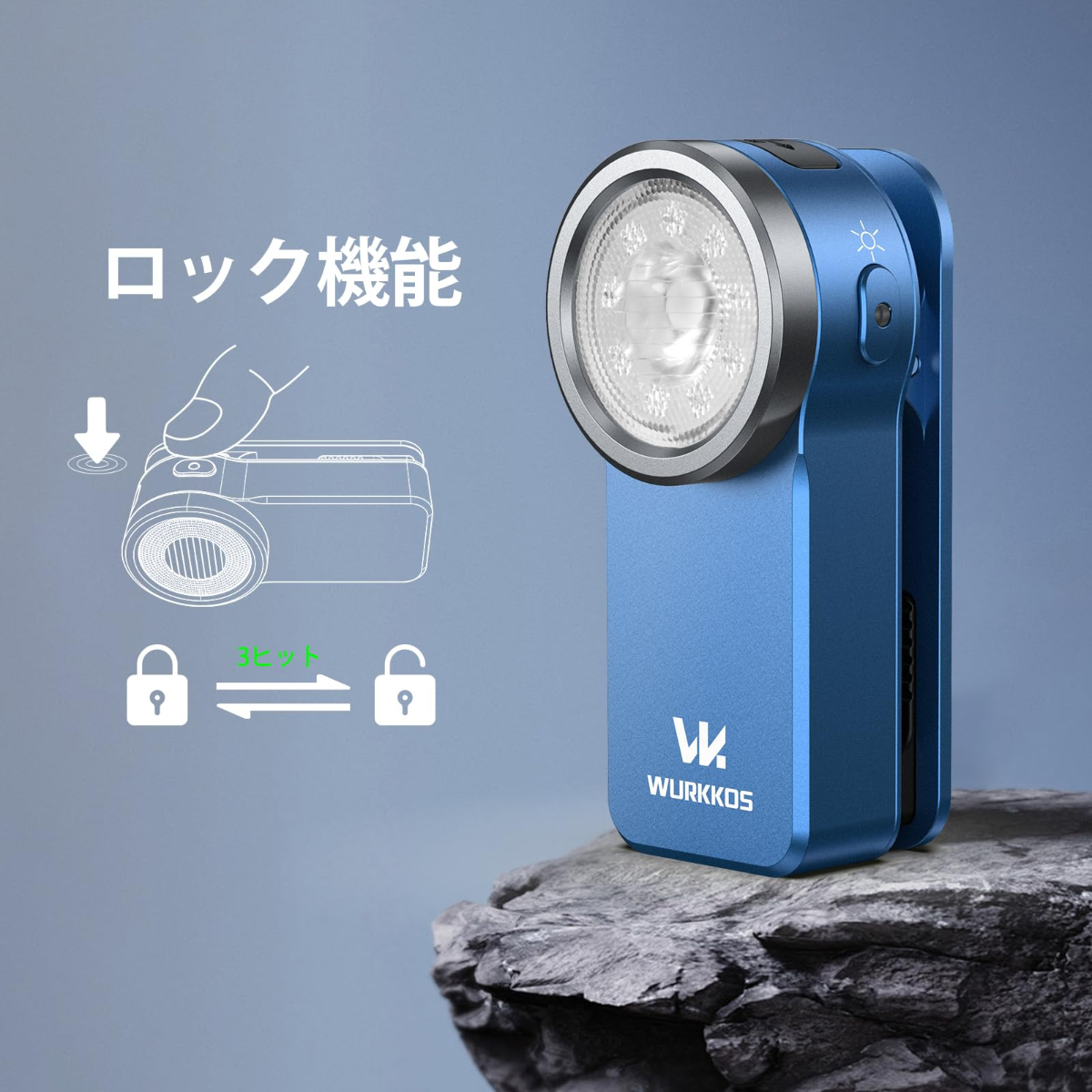 Wurkkos HD03 クリップライト｜ LED・軽量・小型・懐中電灯・680ルーメン・3つの光源・スポット/フラッドライトとRGBカラーライト・Type-C充電式・IPX6防水・射程180メートル・クリップオン・磁気犬・散歩防災・停電対策・作業用・ハンディライト緊急用|undefined