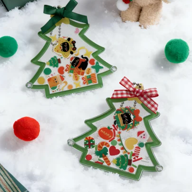 クリスマスツリーシェイカーフレーム｜揺れる・フォトフレーム・楽しい・2.1mm厚さシェイカーを入れ・アクリル・スタンド・キーホルダー|undefined