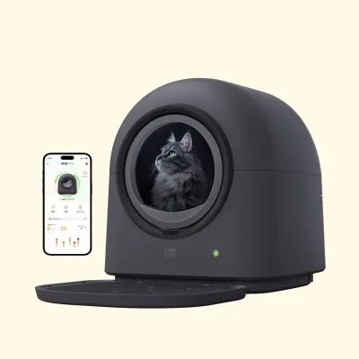 HHOLOVE自動猫トイレ Pro L1 ダークグレー｜【クリスマスセール】23%OFF・脱臭・AI管理・多頭飼い対応・MakuakeカテゴリTOP3｜全自動清掃｜スマホ遠隔操作iOS/Android対応｜自動脱臭｜多頭飼い対応｜日本語説明書付き｜1年保証｜国内発送