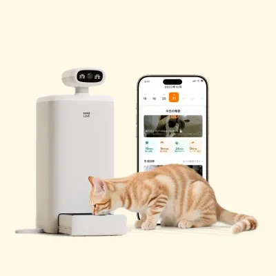HHOLOVE 【HHOLOVE日本大人気】O Sitter 猫用スマート見守りロボット｜【クリスマスセール】35%OFF ・AI・カメラ付・ペット用・犬、猫留守番・双方向会話・自動給餌器 ・wifi対応・ オーシッター・ペット用・犬用・猫用スマート見守りロボット