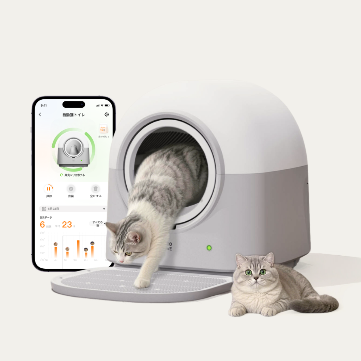 HHO LOVE 全自動猫トイレpro HHOLOVE 自動猫トイレ Pro ホワイト｜掃除不要・脱臭・多頭飼い対応