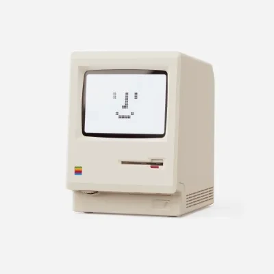 WonderBoy 1984レトロデザイン デジタル時計｜目覚まし時計・ダイヤル式調光・多機能アラーム・温度表示・懐かしのフロッピーディスク風デザイン デジタル目覚まし時計・Maclock・Macintosh