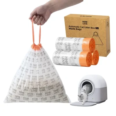 【HHOLOVE】リターボックスライナー｜「自動猫トイレPro」・３個入り・大容量・ペット・猫用トイレ袋・リター ロッカー袋・1ロールにつき20枚